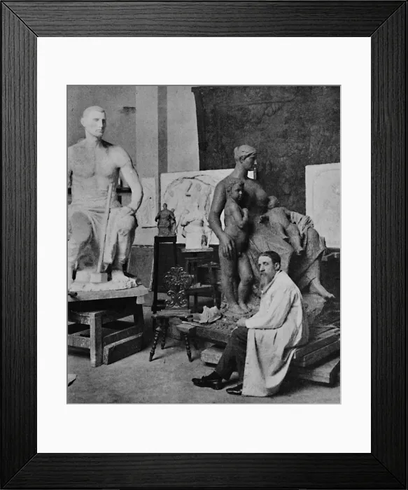Framed Print : Constantin Meunier in his Studio, 1905. Artist: M Duyk Framed Print : Constantin Meunier in his Studio, 1905. Artist: M Duyk