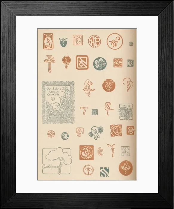 Framed Print : Monograms and Marks, c1890, (1905) Framed Print : Monograms and Marks, c1890, (1905)