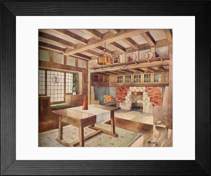 Framed Print : Design for Living Room in a Small House, c1900, (1905). Artist: John Archibald Campbell Framed Print : Design for Living Room in a Small House, c1900, (1905). Artist: John Archibald Campbell