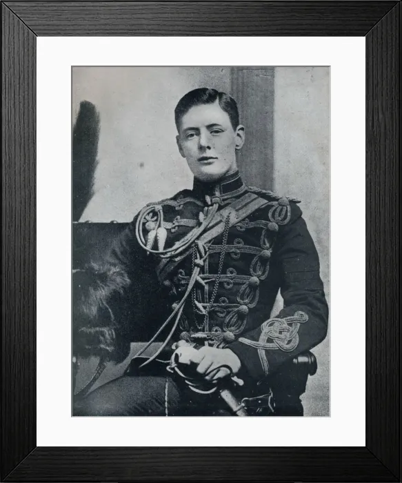 Framed Print : Soon he was a dashing subaltern in the 4th Hussars, 1895, (1945) Framed Print : Soon he was a dashing subaltern in the 4th Hussars, 1895, (1945)