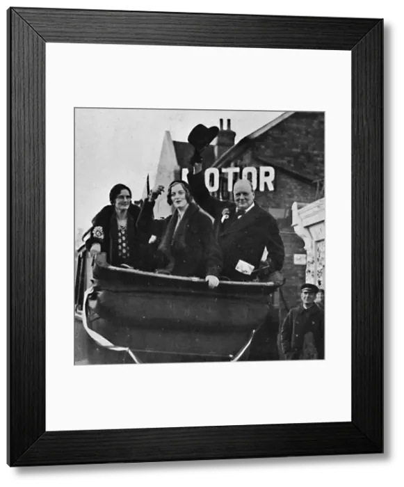Framed Print : Returned for Epping Mrs. Churchill and daughter Diana share happiness and victory, 1931, (1945) Framed Print : Returned for Epping Mrs. Churchill and daughter Diana share happiness and victory, 1931, (1945)