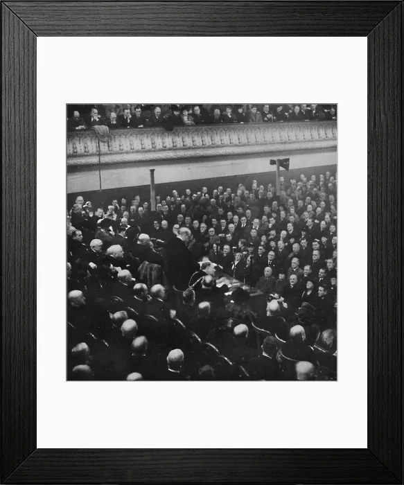 Framed Print : On 27th January, Mr. Churchill addressed an audience in Free Trade Hall, Manchester, 1913, (1945) Framed Print : On 27th January, Mr. Churchill addressed an audience in Free Trade Hall, Manchester, 1913, (1945)