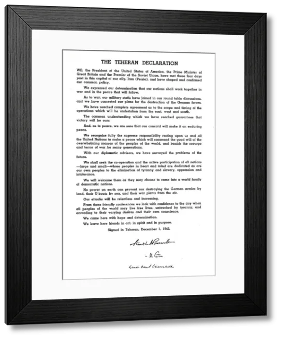 Framed Print : The Teheran Declaration, 1943, (1945) Framed Print : The Teheran Declaration, 1943, (1945)