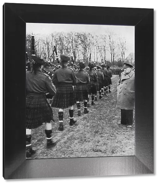 Scotties parade on German soil, 1945
