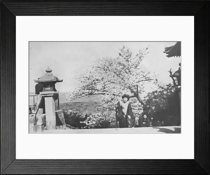 Framed Print : At the top of the temple steps, above Lake Biwa, c1900, (1921). Artist: Marguerite Leonard Framed Print : At the top of the temple steps, above Lake Biwa, c1900, (1921). Artist: Marguerite Leonard