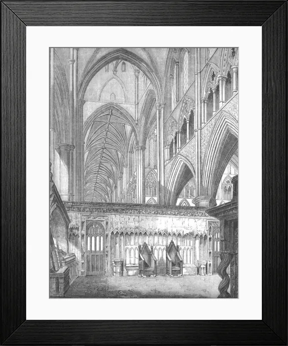 Framed Print : The Nave, Westminster Abbey, looking West from St. Edwards Chapel, 1845. Artist: John Jackson Framed Print : The Nave, Westminster Abbey, looking West from St. Edwards Chapel, 1845. Artist: John Jackson