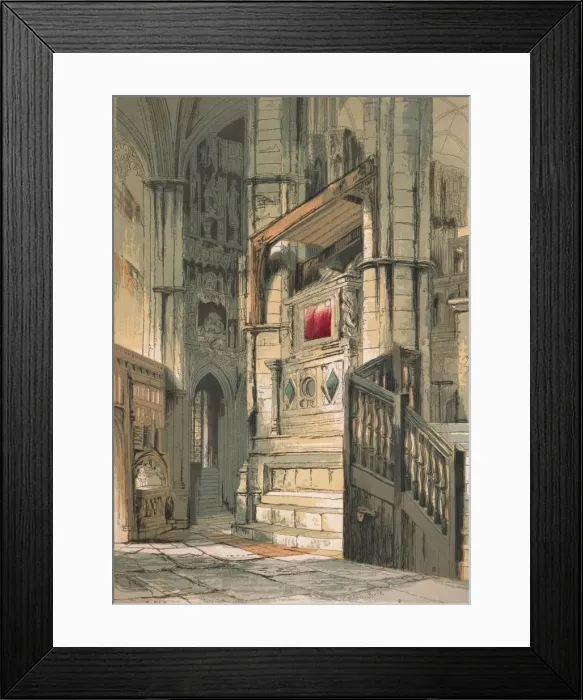 Framed Print : Westminster Abbey. Southern Aisle of the Choir, 1845. Artist: Stephen Sly Framed Print : Westminster Abbey. Southern Aisle of the Choir, 1845. Artist: Stephen Sly