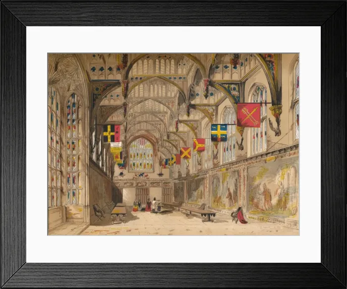 Framed Print : Wolseys Hall, Hampton Court, 1845 Framed Print : Wolseys Hall, Hampton Court, 1845