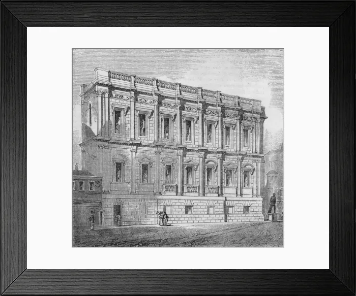 Framed Print : Eastern Front of the Banqueting room, Whitehall, 1835, (1845). Artist: John Jackson Framed Print : Eastern Front of the Banqueting room, Whitehall, 1835, (1845). Artist: John Jackson