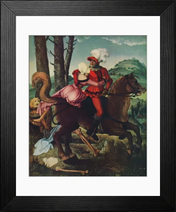 Framed Print : The knight, the young girl and the Death, c1510, (1939). Artist: Hans Baldung Framed Print : The knight, the young girl and the Death, c1510, (1939). Artist: Hans Baldung