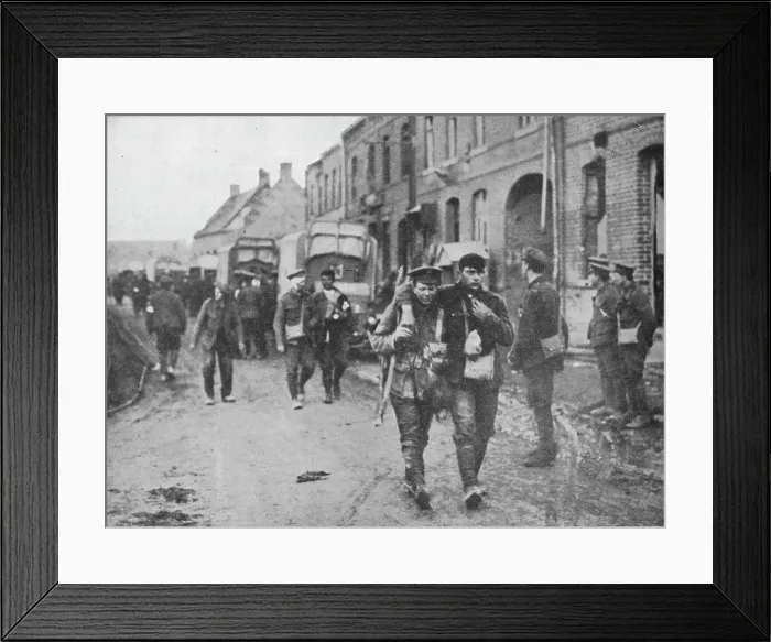 Framed Print : The British wounded returning to a dressing station after an attack, 1915 Framed Print : The British wounded returning to a dressing station after an attack, 1915