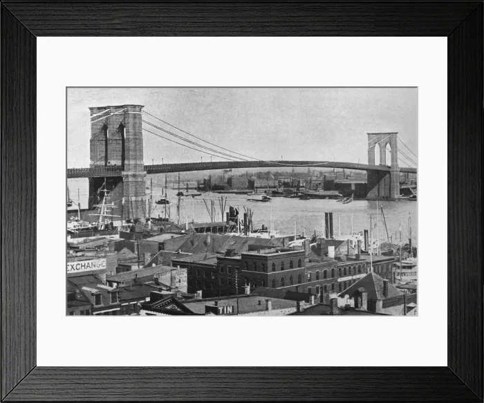 Framed Print : The Brooklyn Bridge, New York, 1915 Framed Print : The Brooklyn Bridge, New York, 1915