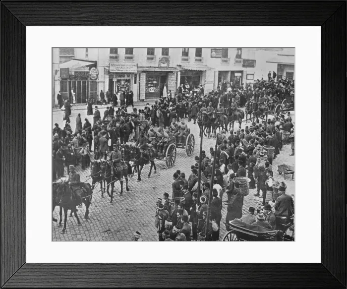 Framed Print : Turkish artillery leaving Constantinople on active service, 1915 Framed Print : Turkish artillery leaving Constantinople on active service, 1915