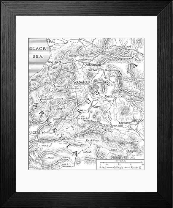 Framed Print : The Russo-Turkish frontiers, 1915 Framed Print : The Russo-Turkish frontiers, 1915