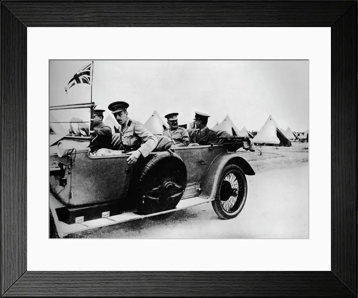 Framed Print : General Sir John Maxwell, commander of Egyptian troops, motoring through one of the camps, 1915 Framed Print : General Sir John Maxwell, commander of Egyptian troops, motoring through one of the camps, 1915