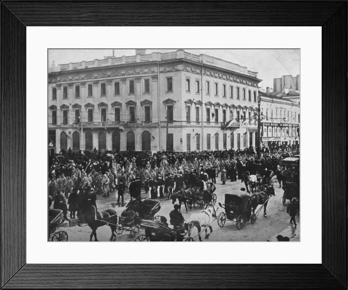Framed Print : German and Austrian prisoners being marched through the streets of Petrograd, 1915 Framed Print : German and Austrian prisoners being marched through the streets of Petrograd, 1915