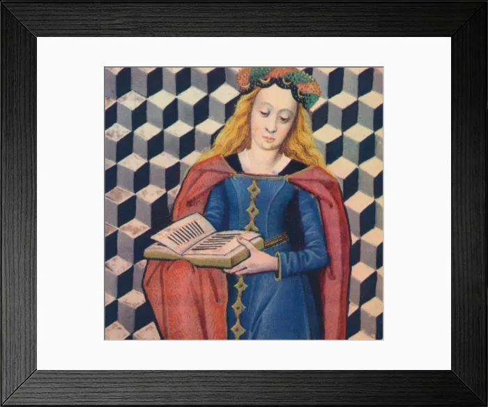 Framed Print : Gualdrade - Pucelle Florentine, 1403, (1939). Artist: Master of Berrys Cleres Femmes