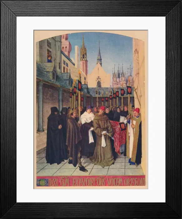 Framed Print : The Burial of Etienne Chevalier, c1455, (1939). Artist: Jean Fouquet Framed Print : The Burial of Etienne Chevalier, c1455, (1939). Artist: Jean Fouquet