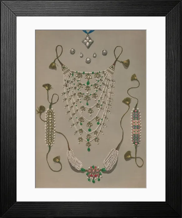 Framed Print : Cross Pendant Brooches & Earrings, Suite of Indian Ornaments, 1863. Artist: Robert Dudley Framed Print : Cross Pendant Brooches & Earrings, Suite of Indian Ornaments, 1863. Artist: Robert Dudley