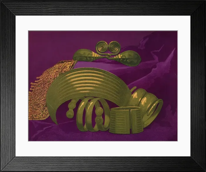 Framed Print : Gold Ornaments from Suite and a Bracelet, 1863. Artist: Robert Dudley Framed Print : Gold Ornaments from Suite and a Bracelet, 1863. Artist: Robert Dudley