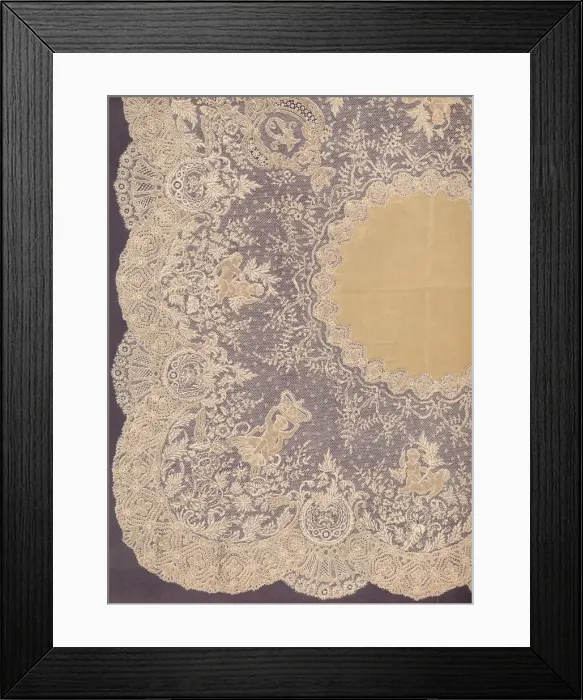 Framed Print : Handkerchief of Brussels Lace, 1863. Artist: Robert Dudley Framed Print : Handkerchief of Brussels Lace, 1863. Artist: Robert Dudley