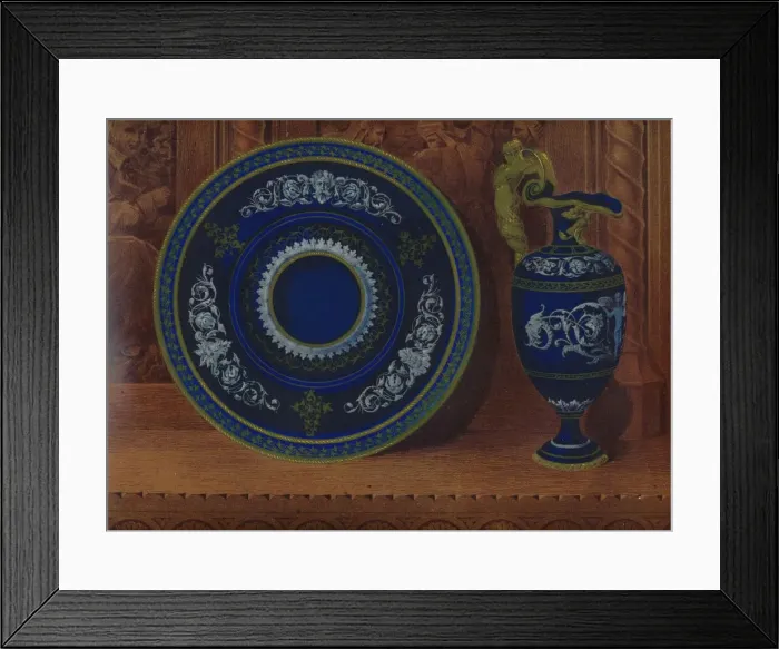 Framed Print : Porcelain Ewer & Plateau, 1863. Artist: Robert Dudley Framed Print : Porcelain Ewer & Plateau, 1863. Artist: Robert Dudley