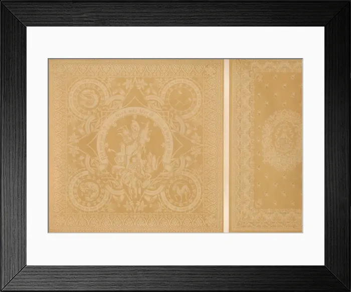 Framed Print : Damask Linen by Mr C. Faber, Stuttgart and Messrs. Burre Bros. Dumferline, 1863. Artist: Robert Dudley Framed Print : Damask Linen by Mr C. Faber, Stuttgart and Messrs. Burre Bros. Dumferline, 1863. Artist: Robert Dudley