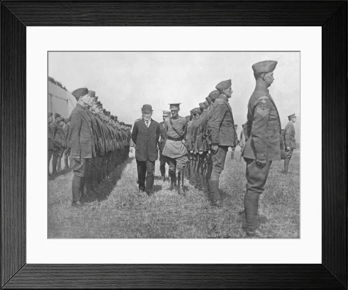 Framed Print : Mr. Asquith inspecting the Royal Flying Corps, 1915 Framed Print : Mr. Asquith inspecting the Royal Flying Corps, 1915