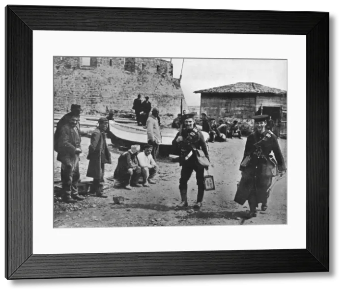 Framed Print : Landing party of marines during the early part of operations against the Dardanelles, 1915 Framed Print : Landing party of marines during the early part of operations against the Dardanelles, 1915