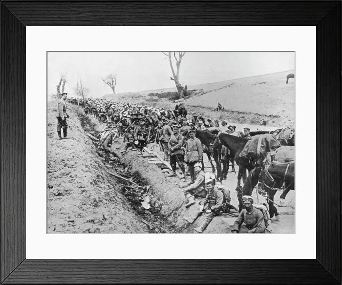 Framed Print : The German advance through Galicia: A bivouac of troops by the roadside, 1915 Framed Print : The German advance through Galicia: A bivouac of troops by the roadside, 1915