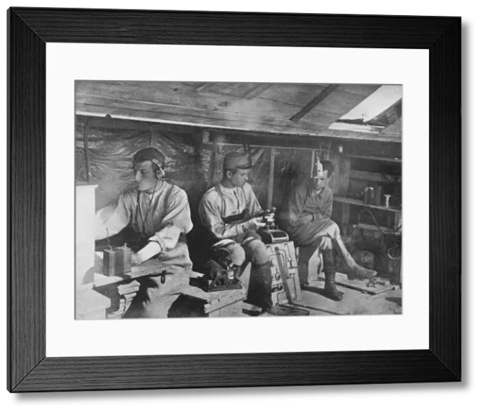 Framed Print : A French telephone post, 1915 Framed Print : A French telephone post, 1915
