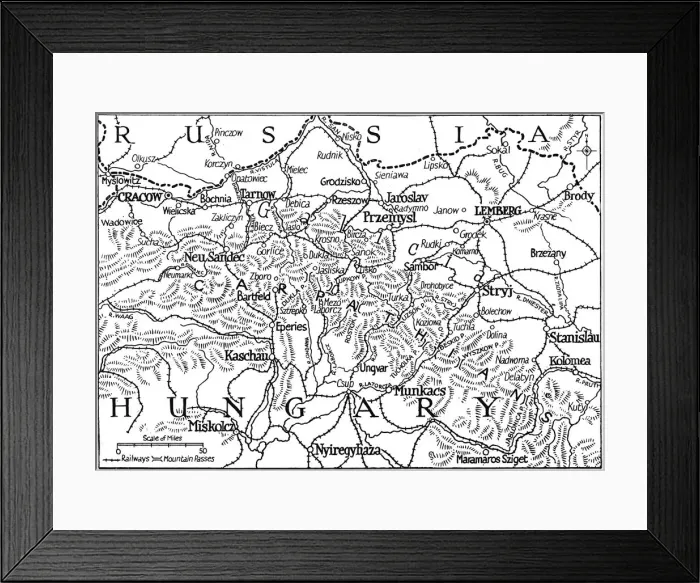Framed Print : Galicia and the Carpathian Passes, 1915 Framed Print : Galicia and the Carpathian Passes, 1915