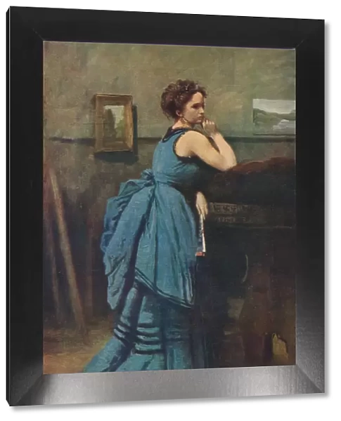 Femme en bleu, 1874, (1939). Artist: Jean-Baptiste-Camille Corot