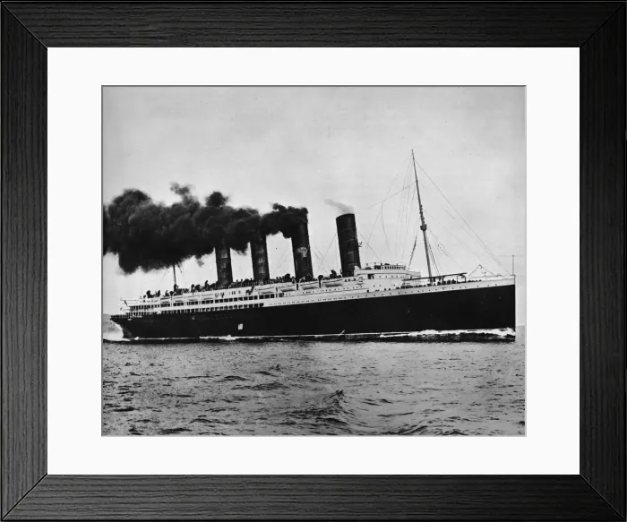 Framed Print : The Lusitania at full speed, 1915 Framed Print : The Lusitania at full speed, 1915