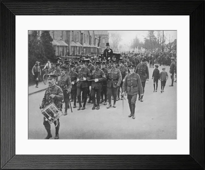 Framed Print : Sergeants hauling the bridal coach from the church, 1915 Framed Print : Sergeants hauling the bridal coach from the church, 1915
