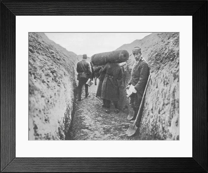 Framed Print : In one of the French trenches, 1914 Framed Print : In one of the French trenches, 1914
