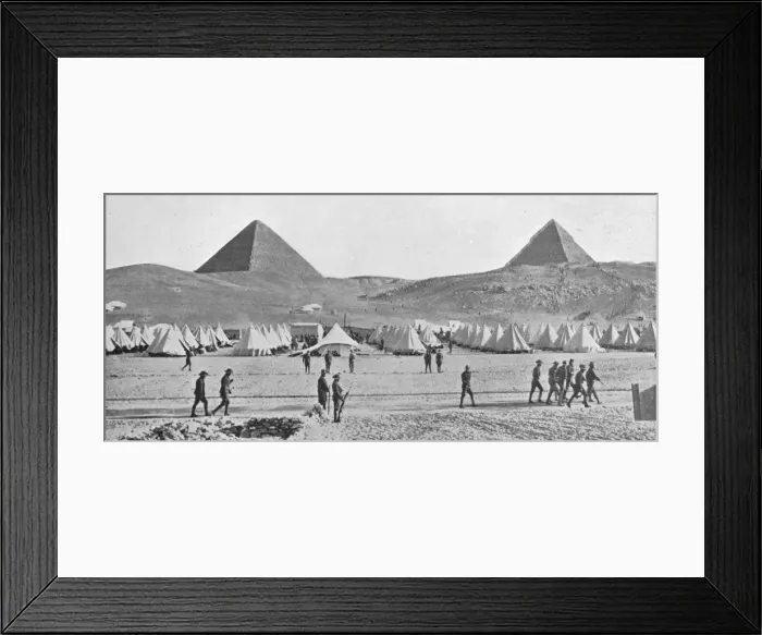 Framed Print : The Australian troops in Egypt encamped near the Pyramids, 1914 Framed Print : The Australian troops in Egypt encamped near the Pyramids, 1914