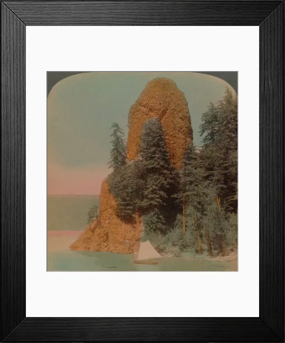 Framed Print : Rooster Rock, curious rock formation along the Columbia River, Oregon, 1902. Artists: Elmer Underwood, Bert Elias Underwood Framed Print : Rooster Rock, curious rock formation along the Columbia River, Oregon, 1902. Artists: Elmer Underwood, Bert Elias Underwood