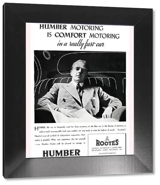 Humber Motoring is Comfort Motoring in a really fast car, 1937