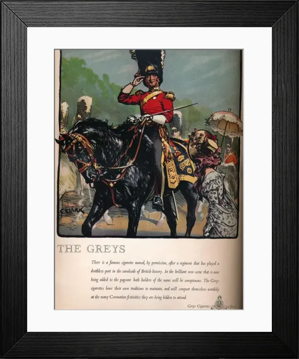 Framed Print : The Greys - Greys Cigarettes, 1937 Framed Print : The Greys - Greys Cigarettes, 1937