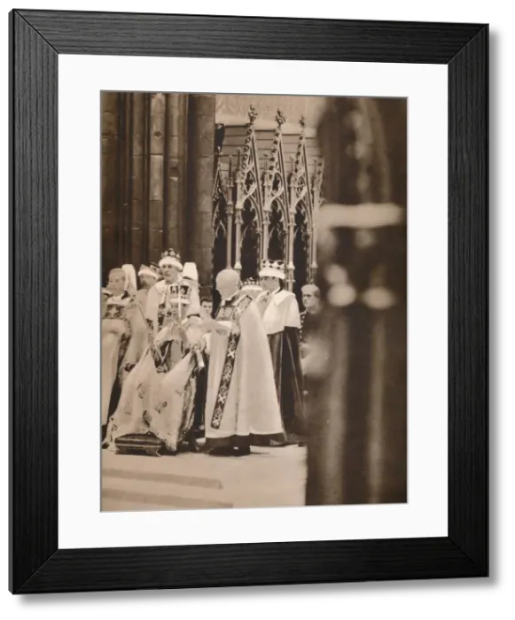 Framed Print : The Inthronization of His Majesty, who is seen crowned and sceptred, 1937 Framed Print : The Inthronization of His Majesty, who is seen crowned and sceptred, 1937