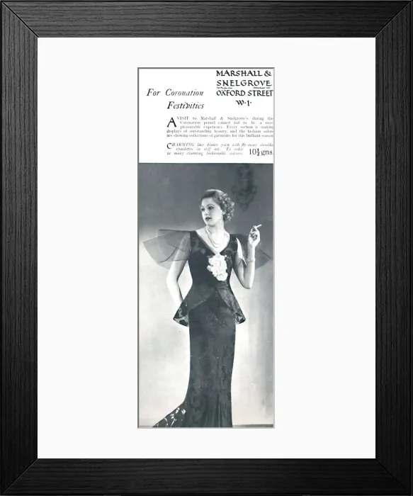 Framed Print : For Coronation Festivities - Marshall & Snelgrove, 1937 Framed Print : For Coronation Festivities - Marshall & Snelgrove, 1937