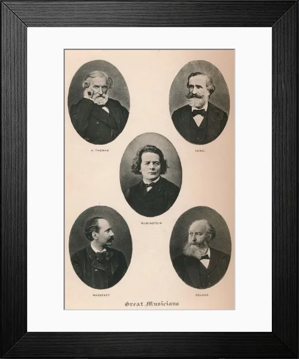 Framed Print : Great Musicians - Plate I. 1895 Framed Print : Great Musicians - Plate I. 1895