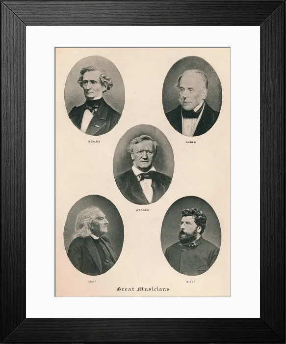 Framed Print : Great Musicians - Plate II. 1895 Framed Print : Great Musicians - Plate II. 1895