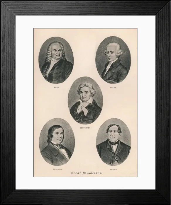 Framed Print : Great Musicians - Plate III. 1895 Framed Print : Great Musicians - Plate III. 1895