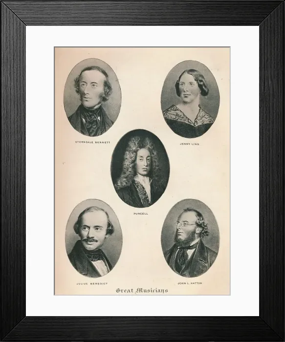 Framed Print : Great Musicians - Plate V. 1895 Framed Print : Great Musicians - Plate V. 1895