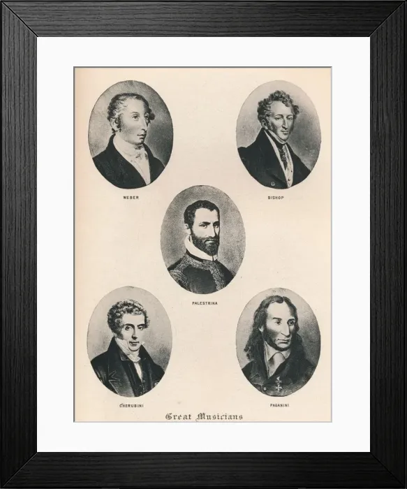 Framed Print : Great Musicians - Plate XV. 1895 Framed Print : Great Musicians - Plate XV. 1895