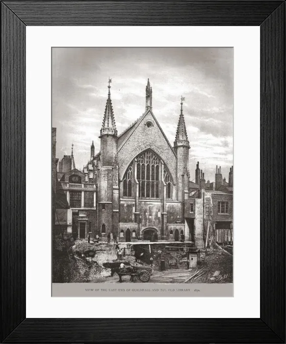 Framed Print : East End of Guild Hall and Library, 1870, (1886) Framed Print : East End of Guild Hall and Library, 1870, (1886)