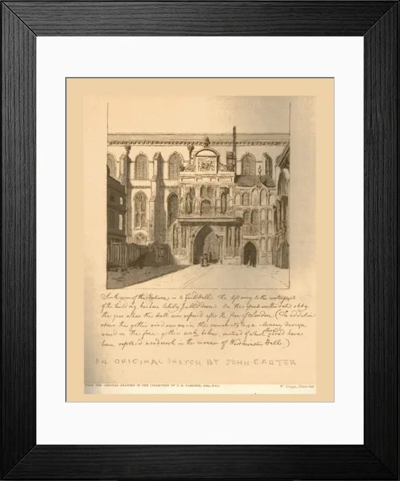 Framed Print : South View of the entrance into the Guildhall, c1669, (1886) Framed Print : South View of the entrance into the Guildhall, c1669, (1886)