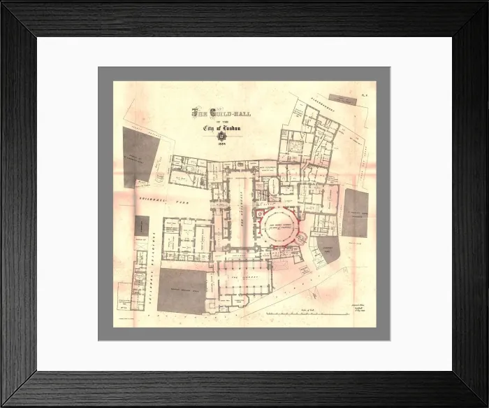 Framed Print : The Guild-Hall of the City of London, Plan, 1884, (1886) Framed Print : The Guild-Hall of the City of London, Plan, 1884, (1886)